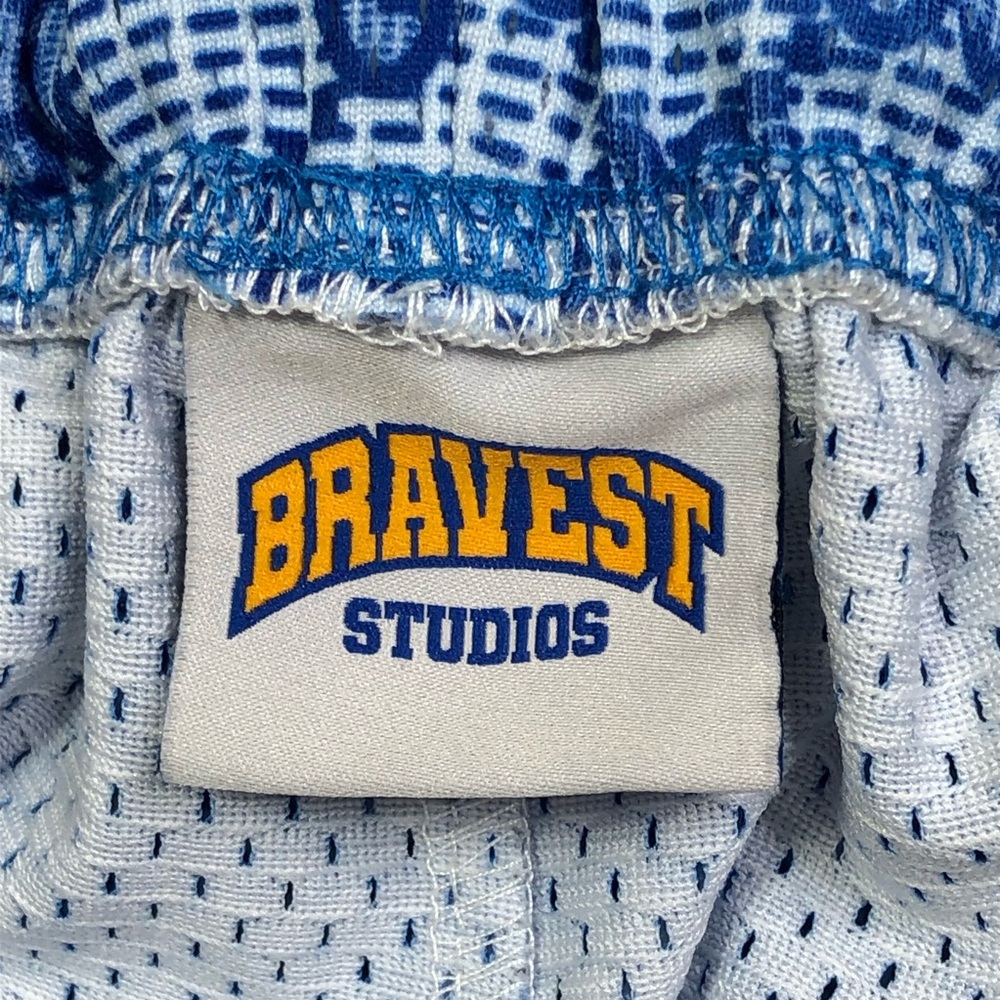 Bravest Studios GG Monogram Mesh Shorts Men's Size Large Blue 5" Inseam - Picture 3 of 7
